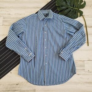 Polo Ralph Lauren Curham Classic Fit Button Front Long Sleeve Striped Size 16 L